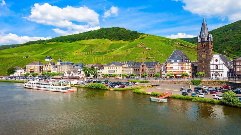 Bernkastel Kues aerial view, Germany.