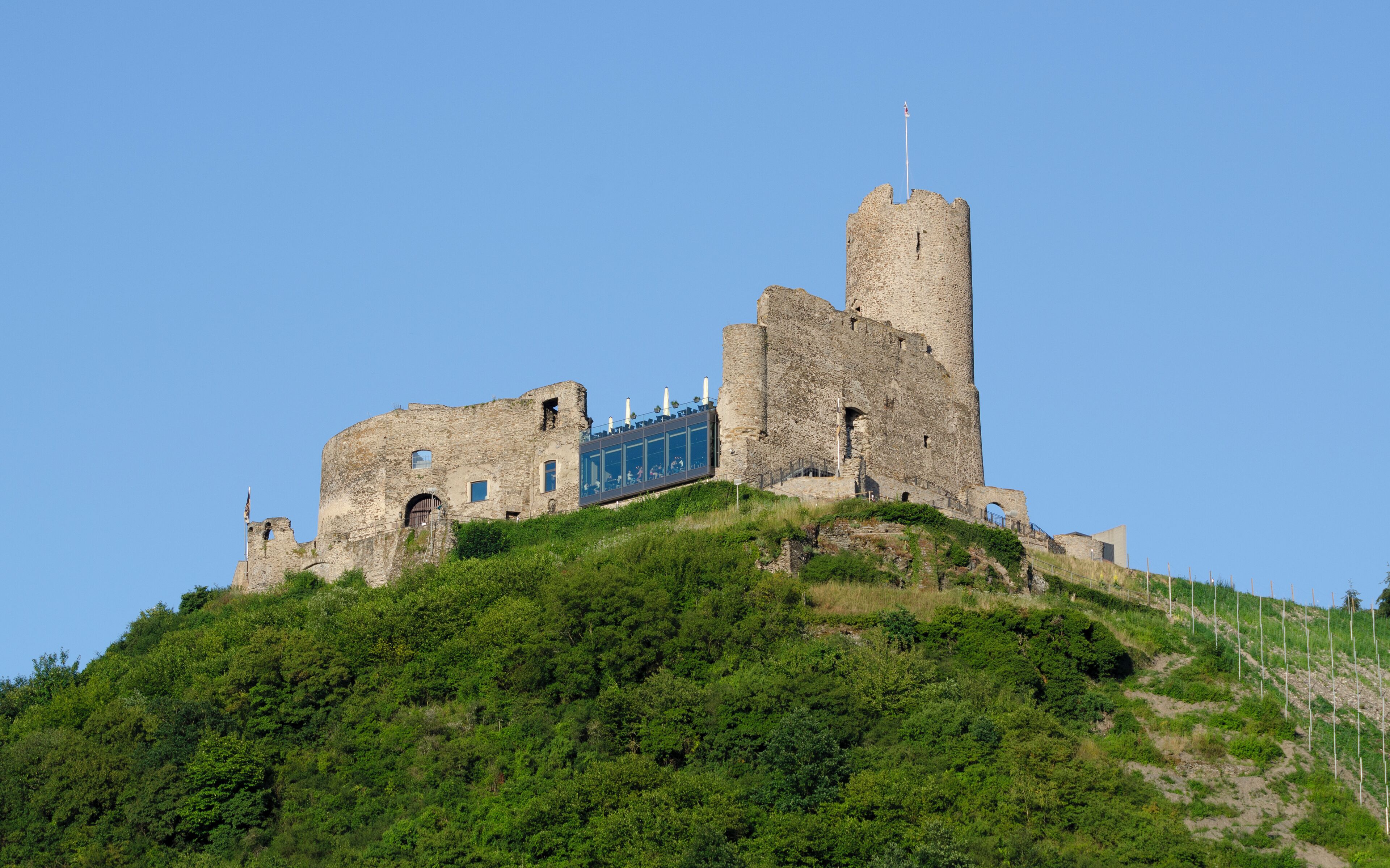 The castle Burg Landshut in Bernkastel-Kues. The late 13th century castle was built upon Roman remains, and mostly destroyed by accidental fire in 1692.