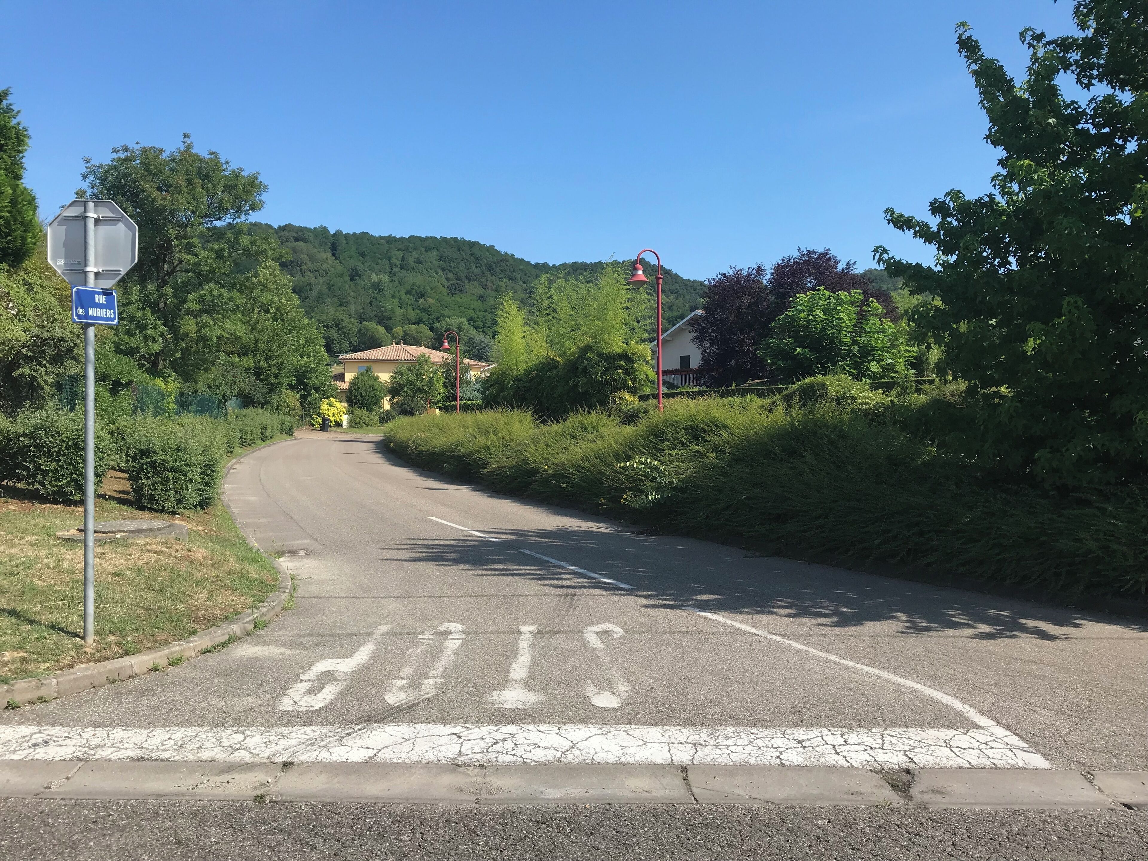 Rue des Mûriers à Saint-Maurice-de-Beynost en juillet 2018.