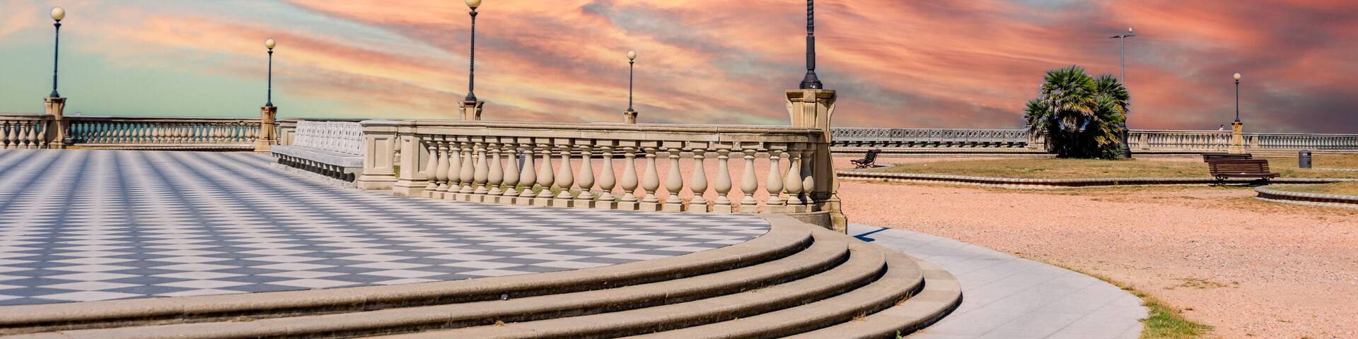 Mascagni Terrace in Livorno, Italy