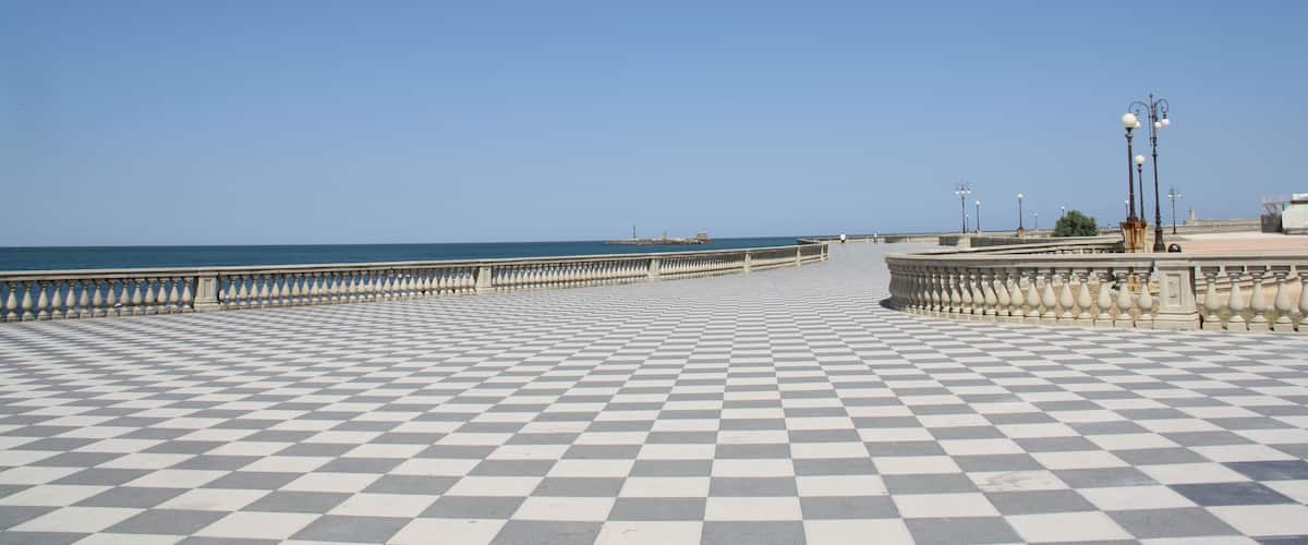 Italy, Livorno. View of Terrazza Mascagni.