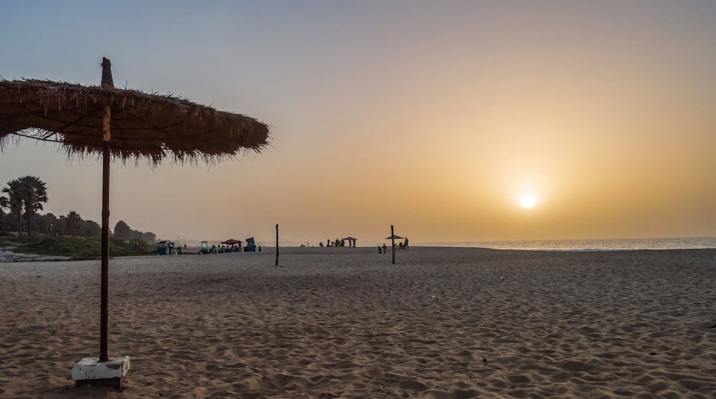 Beautiful long sandy beach in The Gambia,