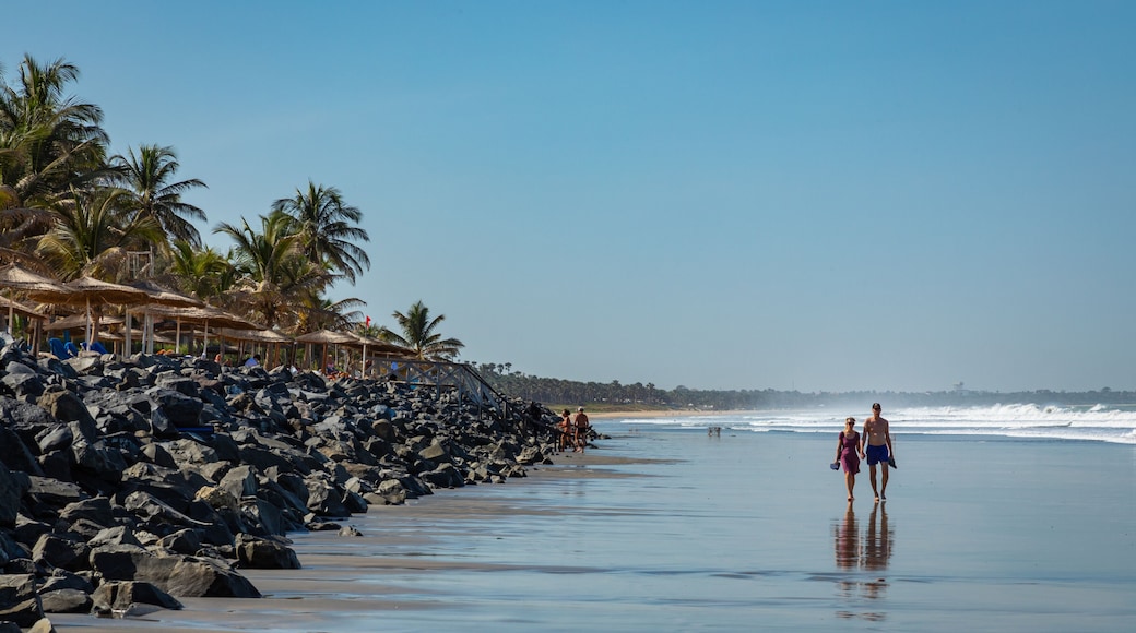 SERREKUNDA, THE GAMBIA - NOVEMBER 22, 2019: Beach near the Senegambia hotel strip in the Gambia, West Africa.