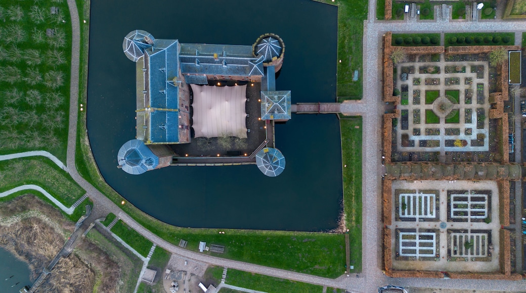 Beautiful view from above of Muiderslot Castle. One of the best preserved and restored medieval castles in the modern Netherlands. Located in Muiden.