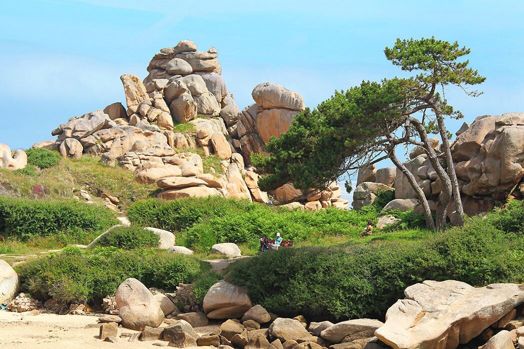 The beautiful rocky landscape of Brittany in France.