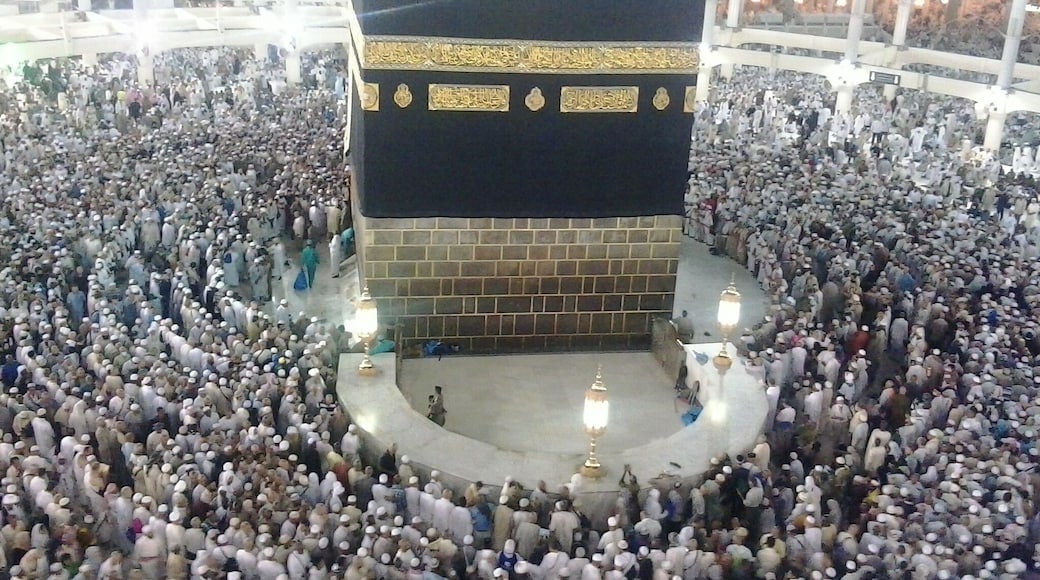 The kabah also referred as Al-Kaaba Mecca-Muazzama, is a building at the center of Islam's most sacred mosque, Al-Masjid al-Haram, in Mecca, al-Hejaz, Saudi Arabia. It is the most sacred Muslim site in the world. It is considered the "House of God" and has a similar role to the Tabernacle and Holy of Holies in Judaism. Wherever they are in the world, Muslims are expected to face the Kaaba when performing salat. From any point in the world, the direction facing the Kaaba is called the qibla