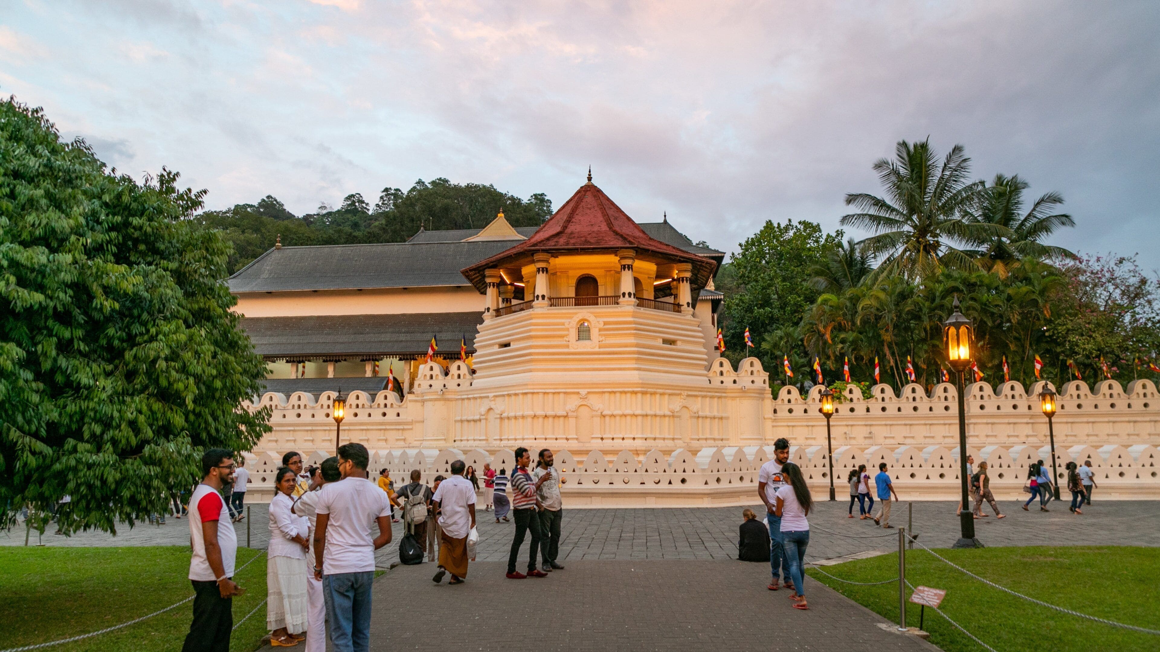 Kandy which includes heritage architecture as well as a small group of people