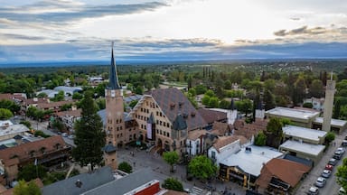 Clock tower. City of Villa General Belgrano, Córdoba, Argentina. Tourist city in the mountains of Cordoba. Oktoberfest venue. National beer festival. Central European architecture.