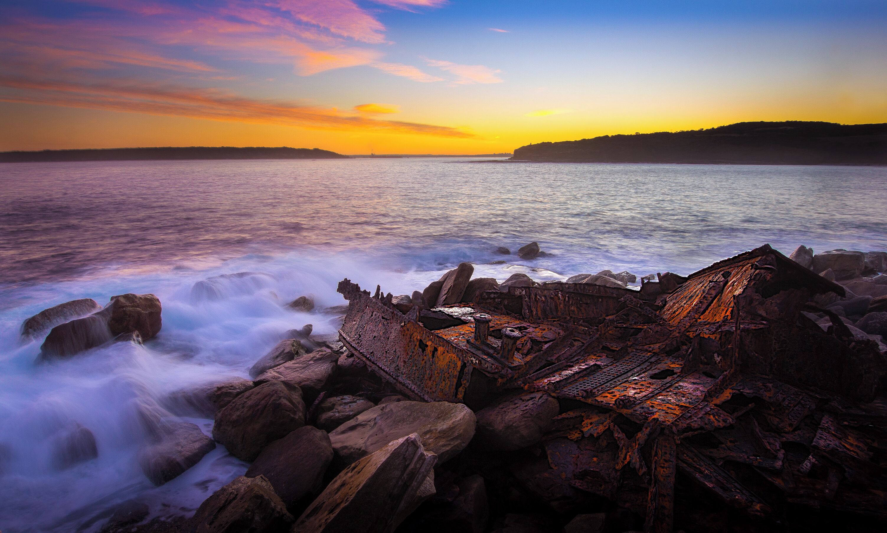 Walking around Cape Banks on the waters edge you will come across this old shipwreck. The SS Minmi struck the rocks of Cape Banks in heavy seas on the 8th of May 1937. Originally 75 metres long this is all that remains of the steamboat.