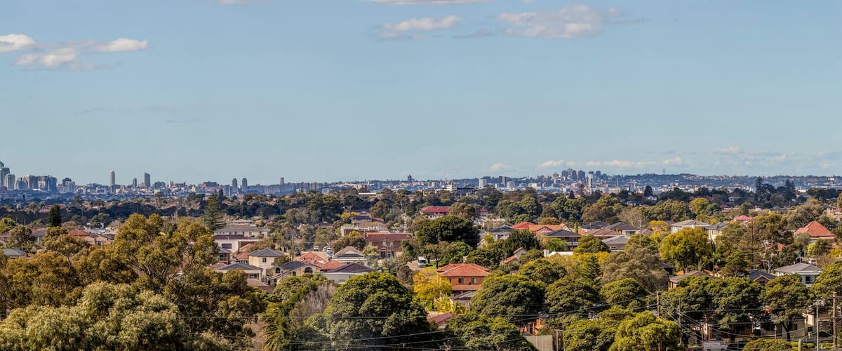 Sydney City Skyline and Suburbs Panorama from South West, Hurstville