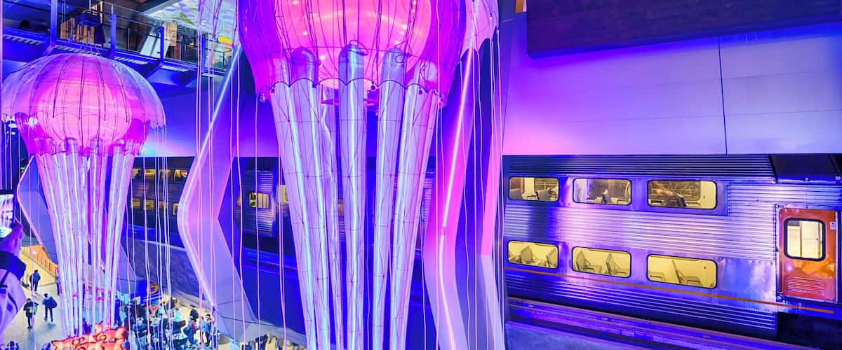 Vivid Sydney has Jellyfish as big as trains! 
#chatswoodinterchange #vividsydney @VividSydney @ChatswoodInterchange @willoughbycity #traveltherenext @traveltherenext #troveon #chatswood