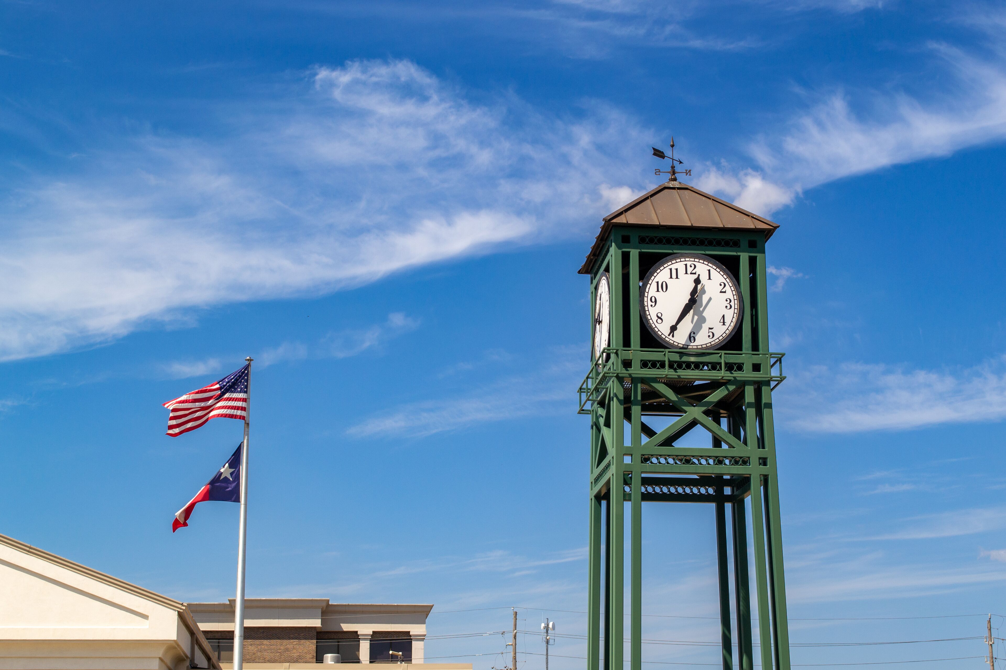 Clock Tower in Downtown Humble, Texas.