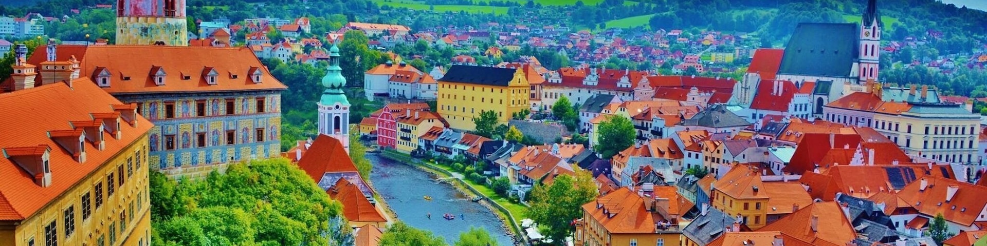 Cesky Krumlov city from the castle - wrapped around by the Vlatava river - which acted as a moat and protected the city during wars. Another stunning view of this beautiful city! #stunningstructures #ceskykrumlov #czechrepublic