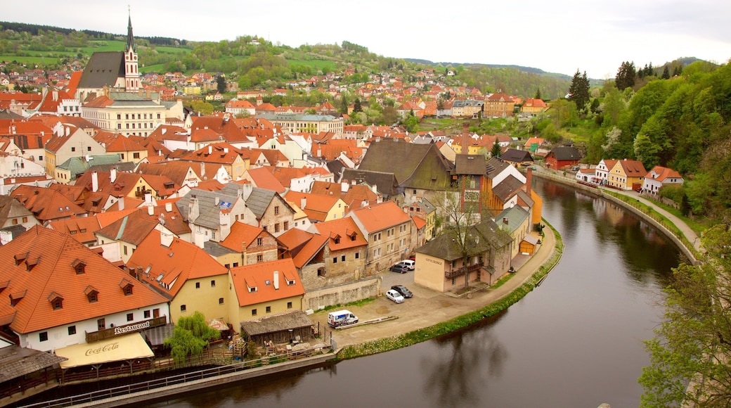 Cesky Krumlov which includes a city and a river or creek