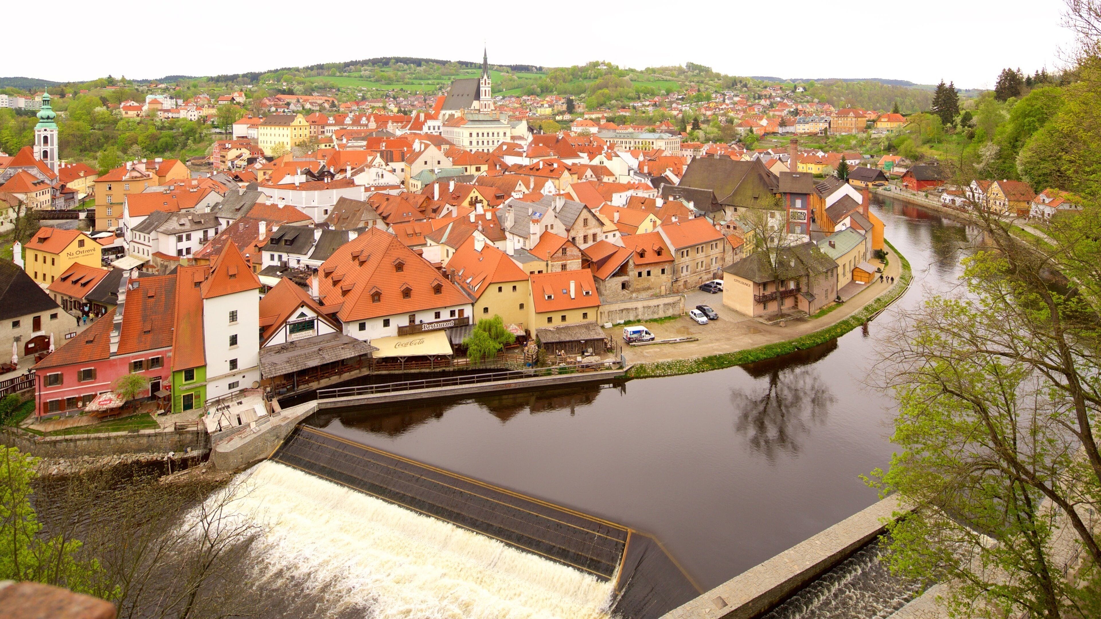 Cesky Krumlov featuring a river or creek and a city