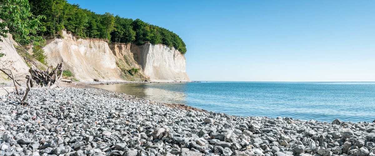 Chalk cliffs on Rügen island along the Baltic sea