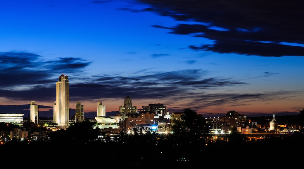 Albany NY at night from across the Hudson River