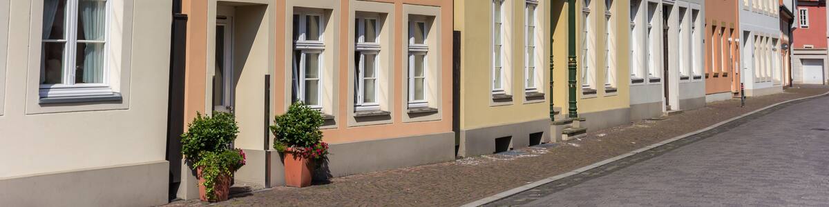 Panorama of colorful houses in Warendorf