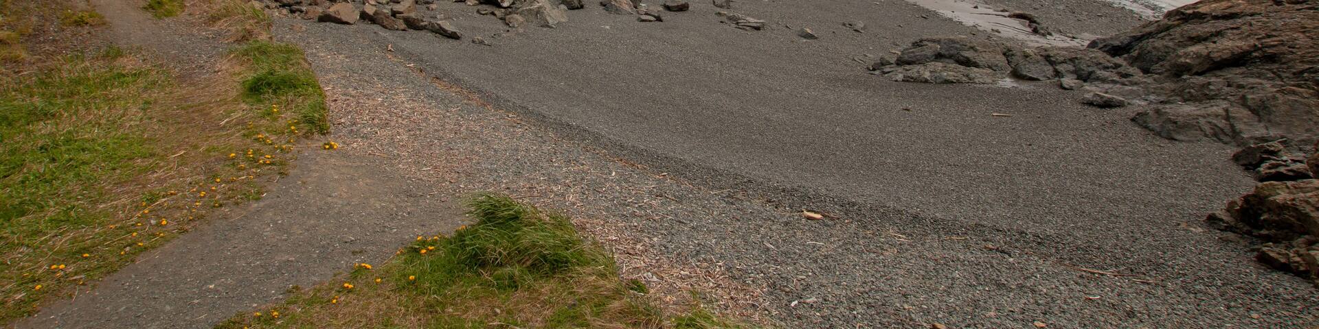 Sweeping gravel beach on the Turnagain Arm bay near Anchorage Alaska Uniited States