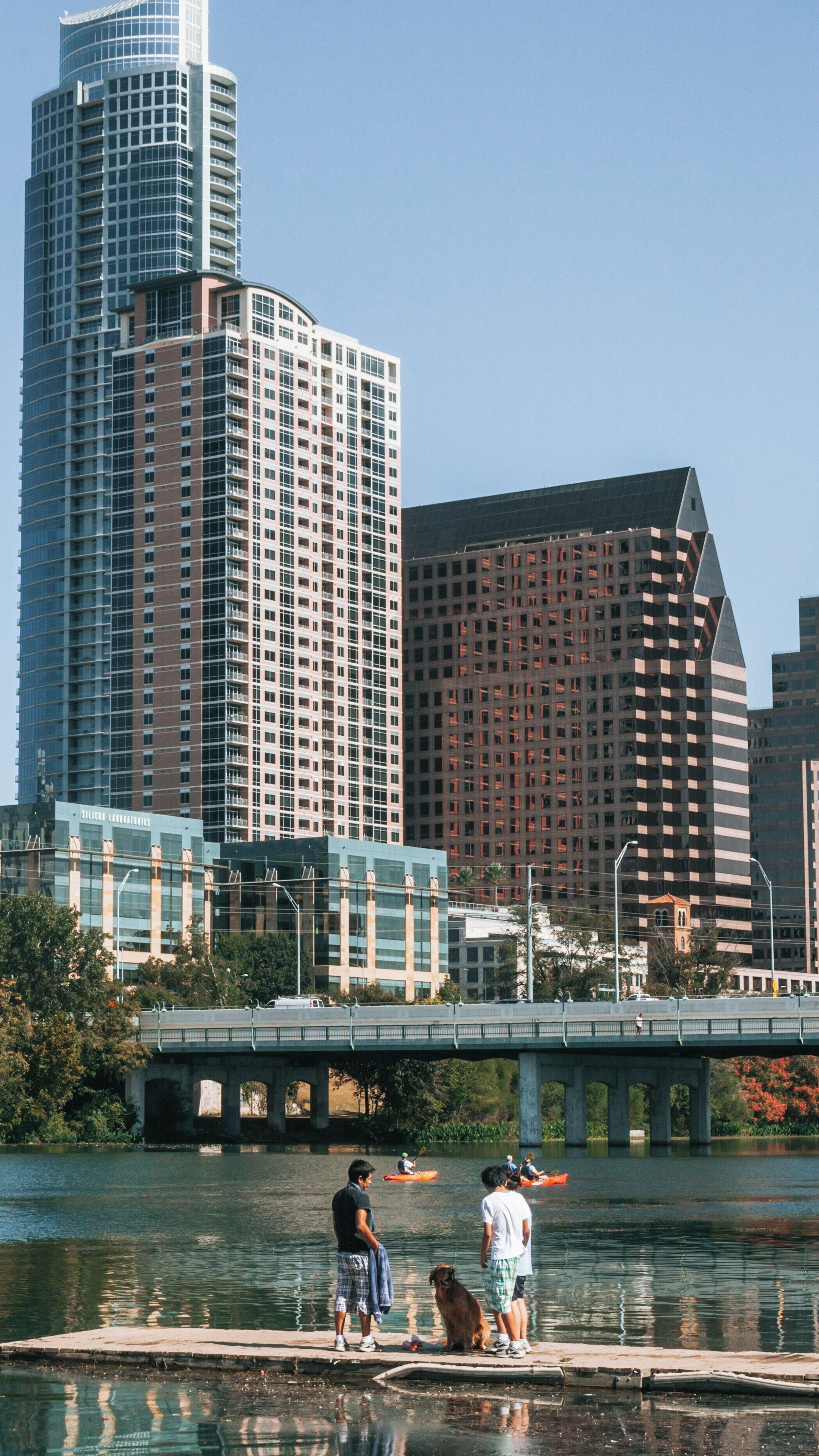 Exploring Lady Bird Lake in Downtown Austin, Texas with skyline views and outdoor activities