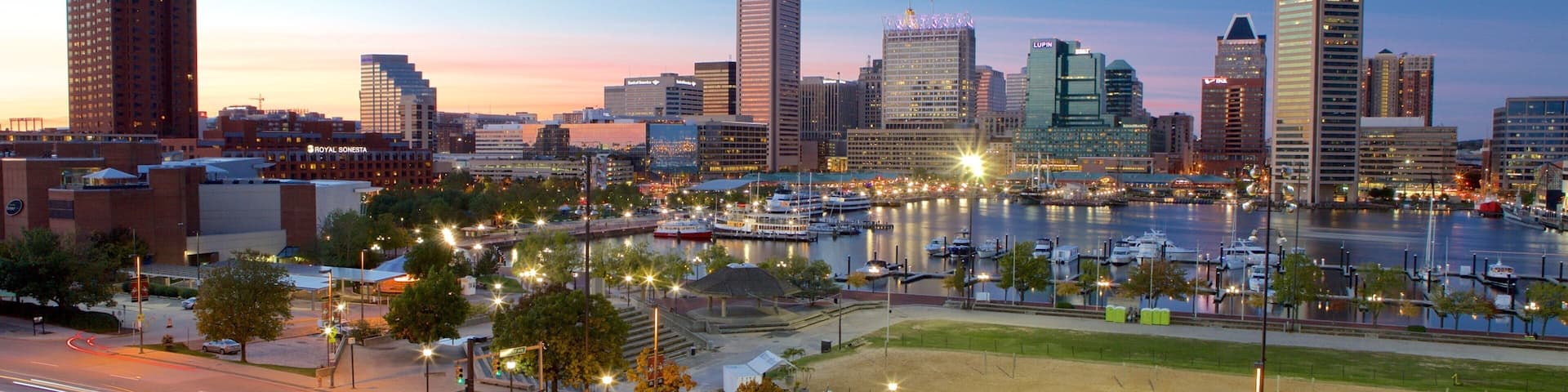 Baltimore featuring modern architecture, a city and night scenes
