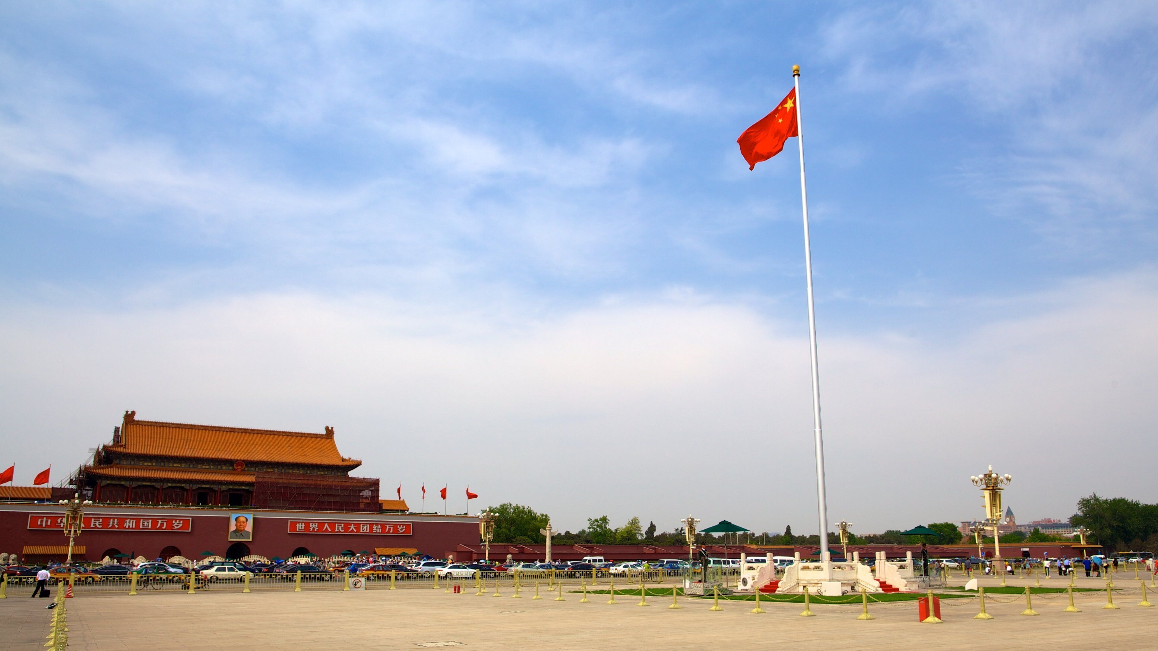 Tiananmen Square featuring a square or plaza and a castle