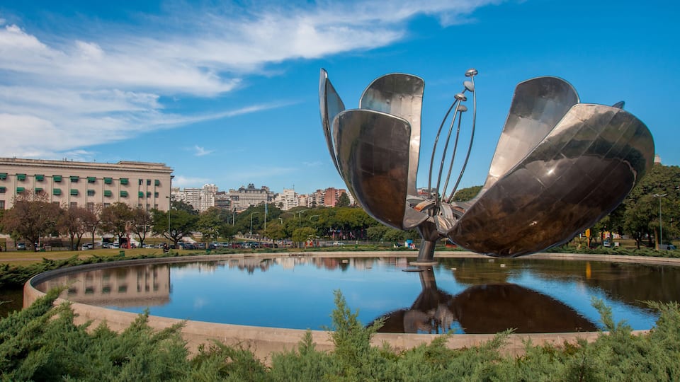 Giant flower (Floralis Generica) in Buenos Aires, Argentina.