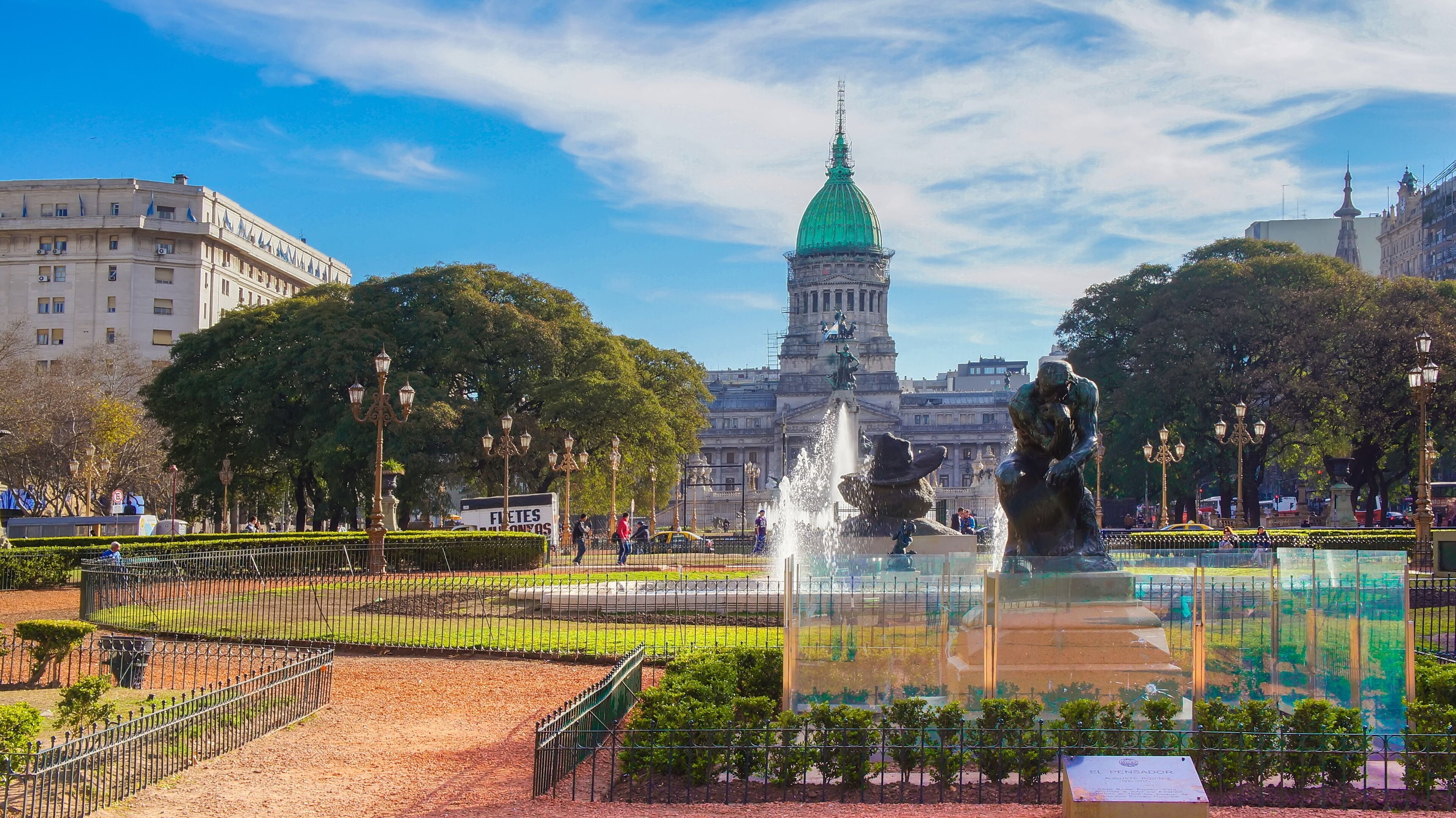 Buenos Aires, Argentina-20 May, 2019: National Congress plaza of Buenos Aires