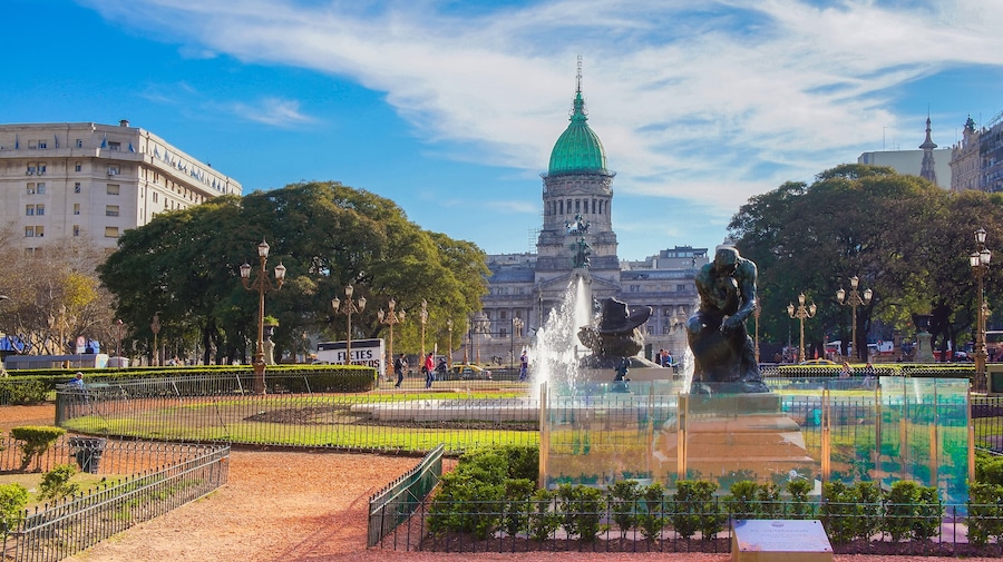 Buenos Aires, Argentina-20 May, 2019: National Congress plaza of Buenos Aires