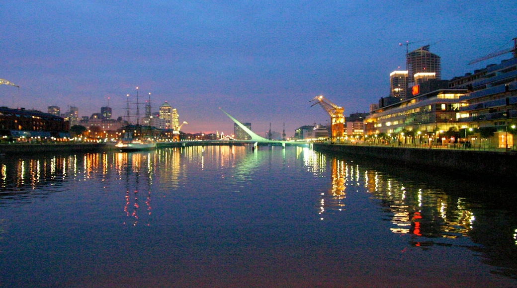 Buenos Aires showing a bay or harbor, skyline and a coastal town