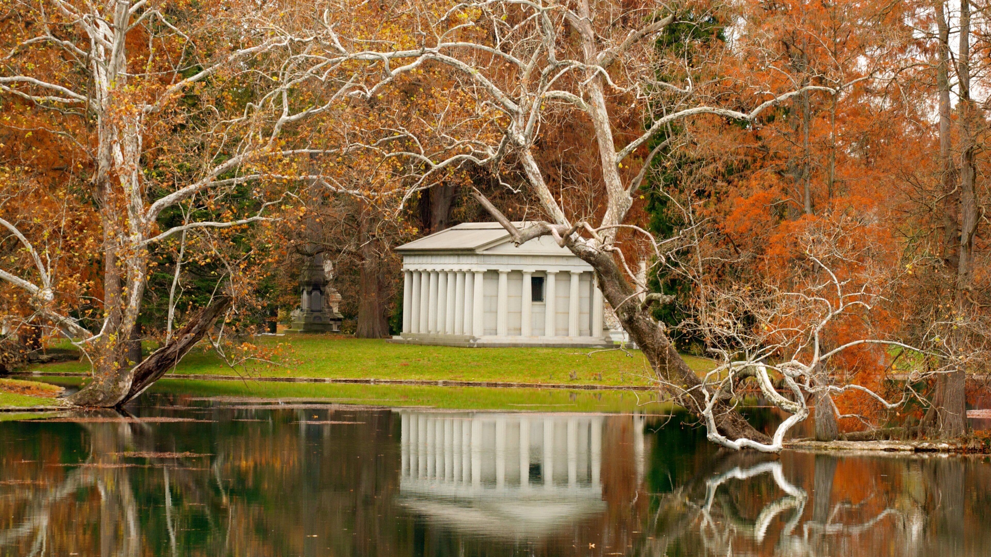 Cincinnati das einen Wälder, Herbstfarben und Teich