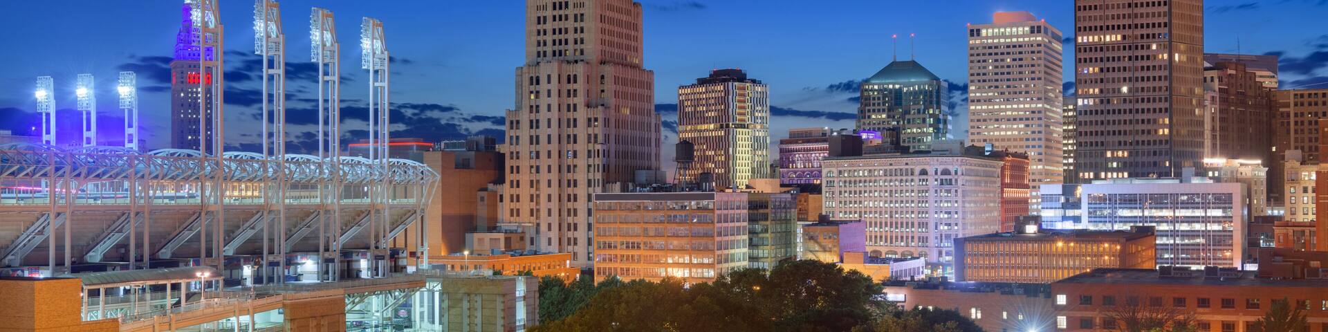 Cleveland, Ohio, USA Downtown City Skyline