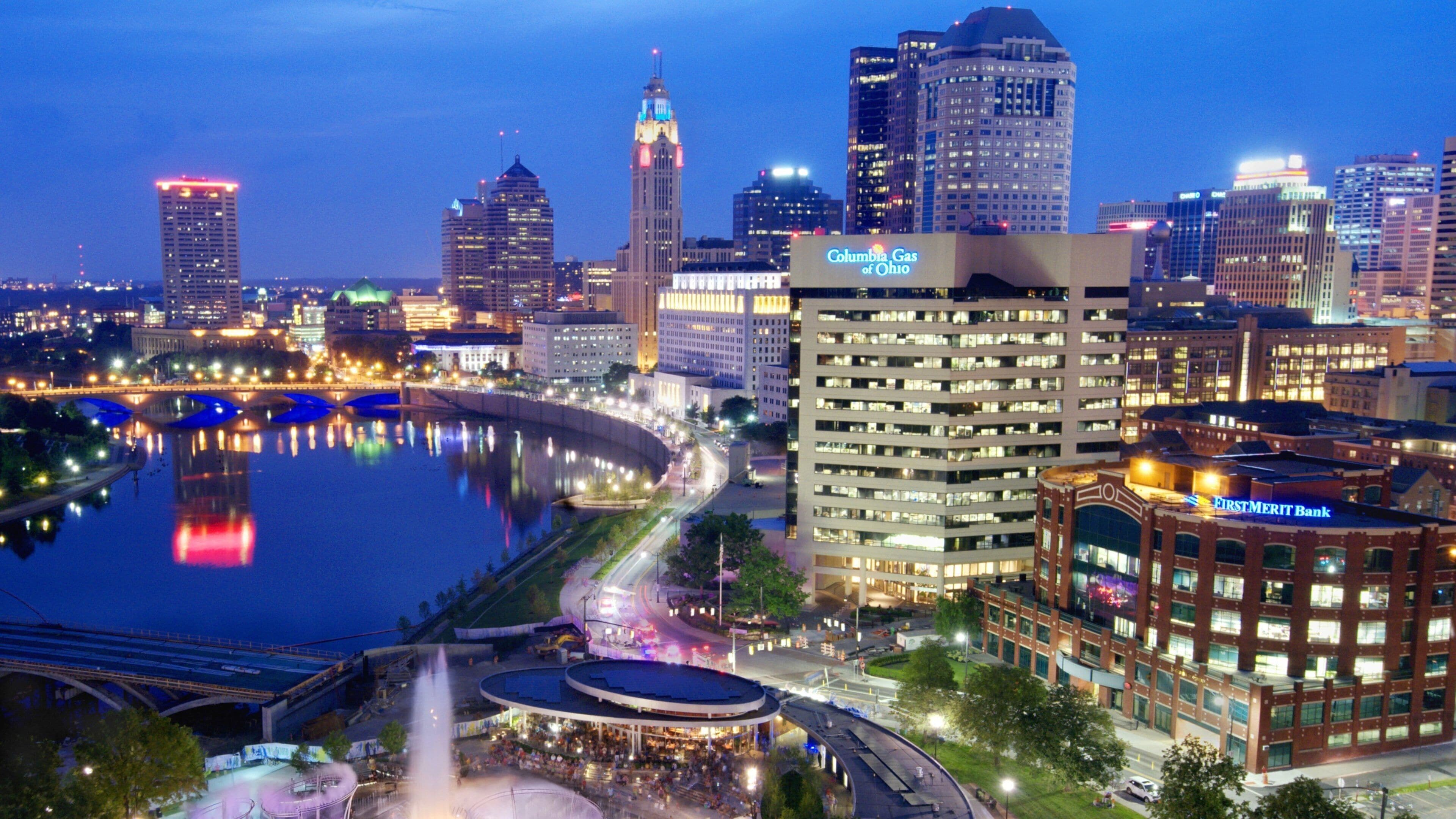 Columbus showing a high rise building, a city and city views