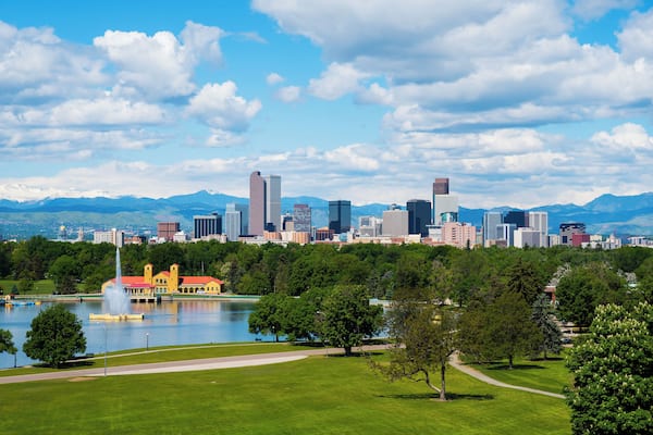 Denver Colorado downtown with City Park