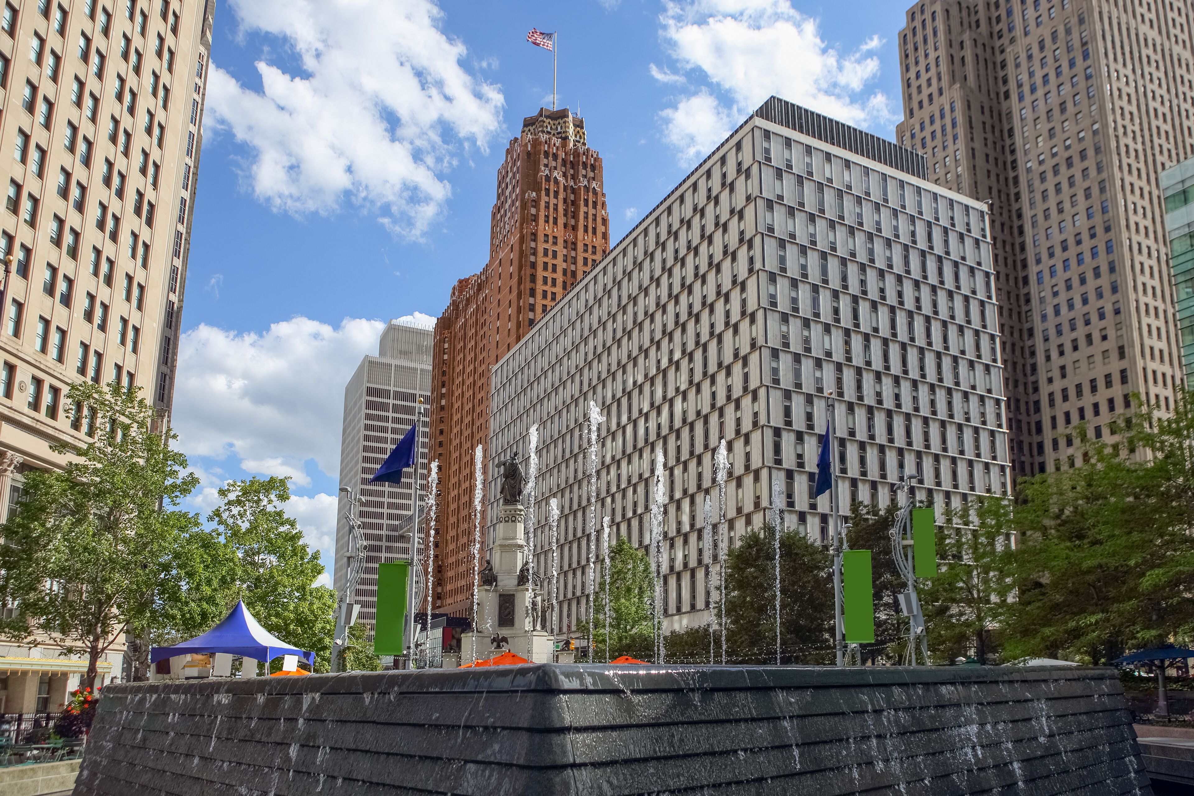 Downtown Detroit at Campus Martius Park