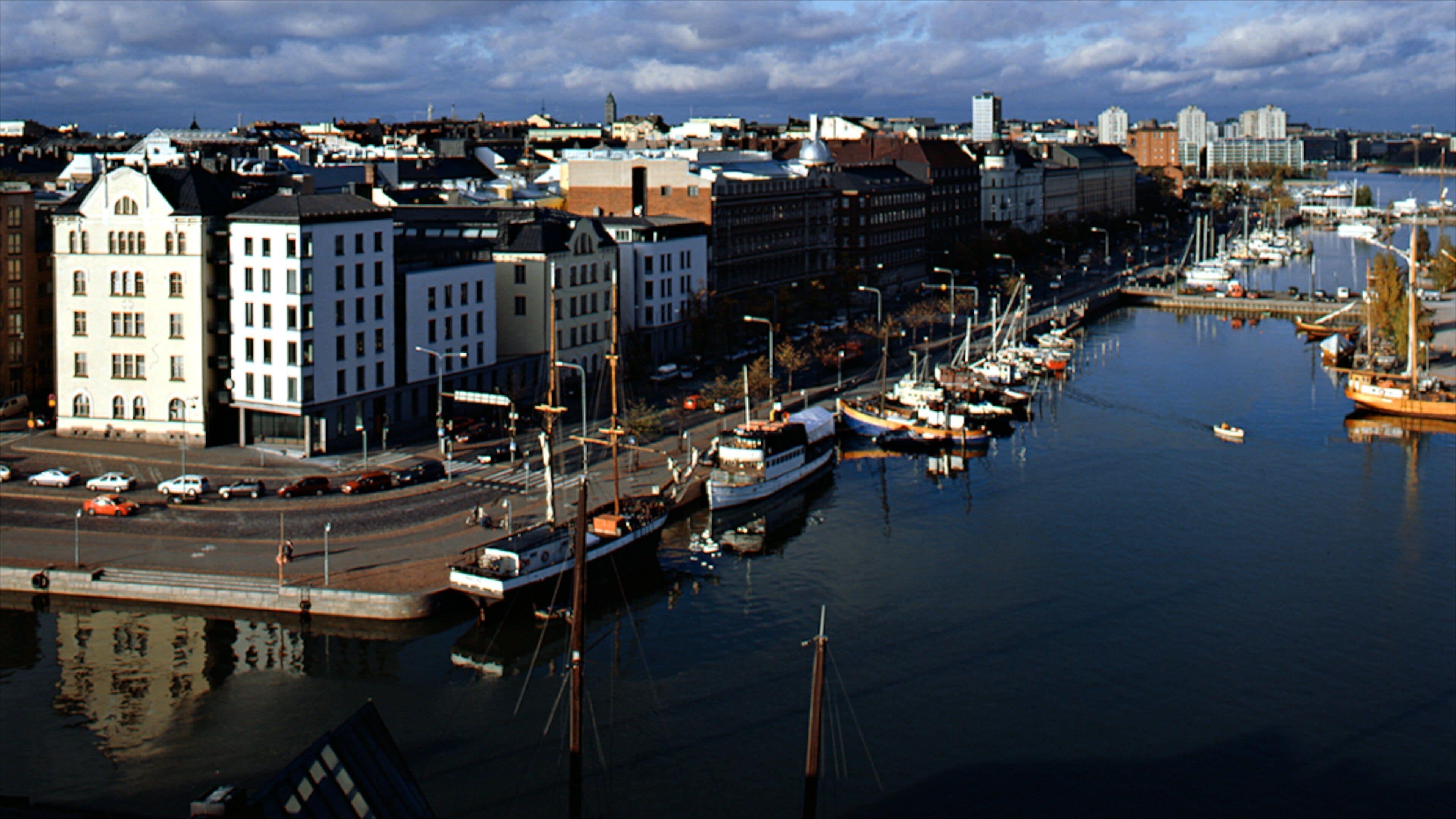 Vibrant waterfront view of Helsinki and its surroundings in Uusimaa, Finland showcasing city life and maritime activities