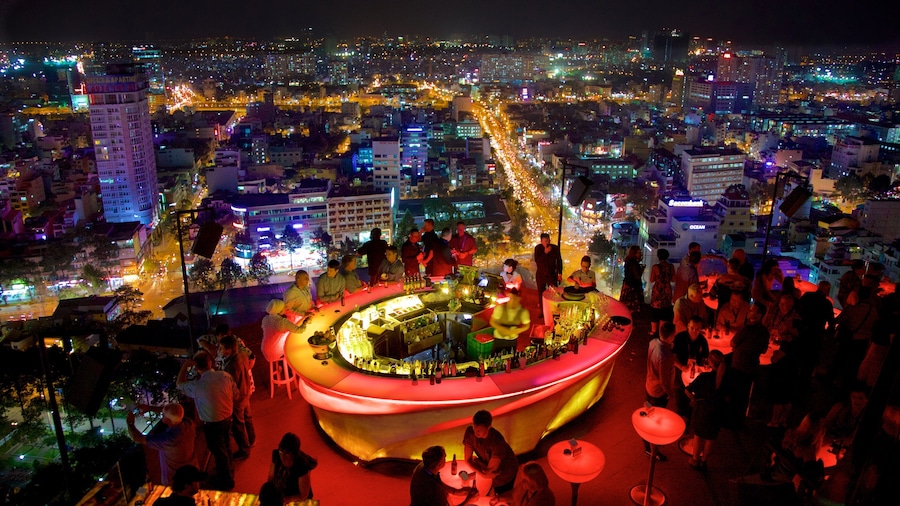 Ho Chi Minh City featuring a bar, night scenes and a city