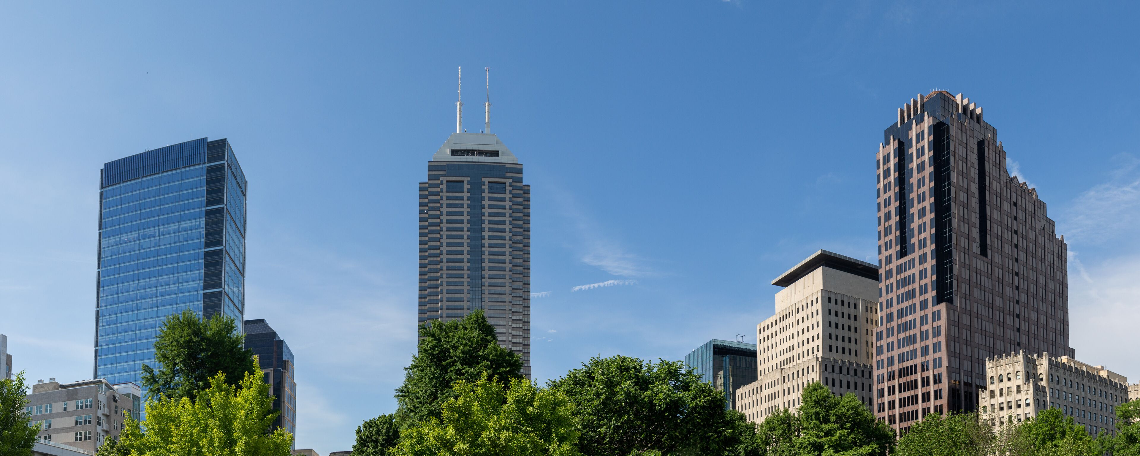 Indianapolis, city in the state of Indiana, United States of America, city skyline as seen from the University Park
