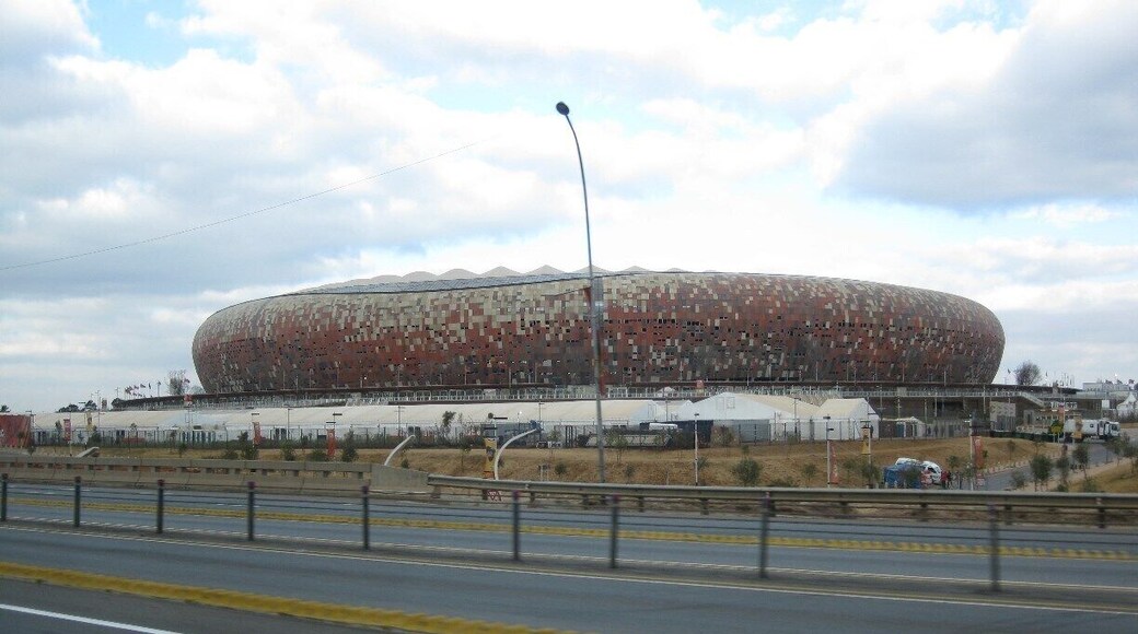 Soccer City Stadium in Johannesburg in the daytime. Looks even neater in the night with lights on.