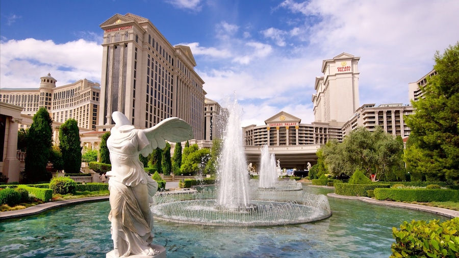 Las Vegas featuring a park, a fountain and a casino