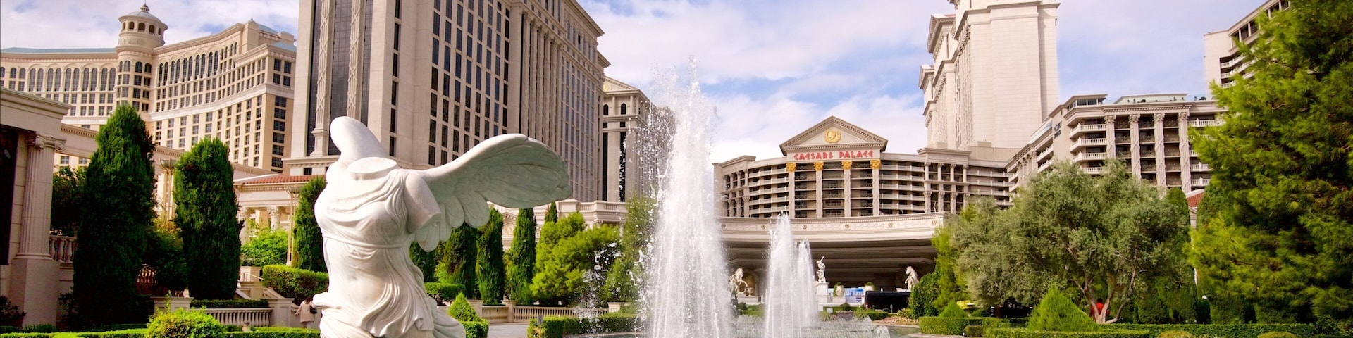 Las Vegas which includes a garden, a casino and a fountain