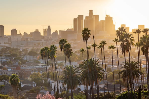 Los Angeles which includes a sunset, a city and landscape views