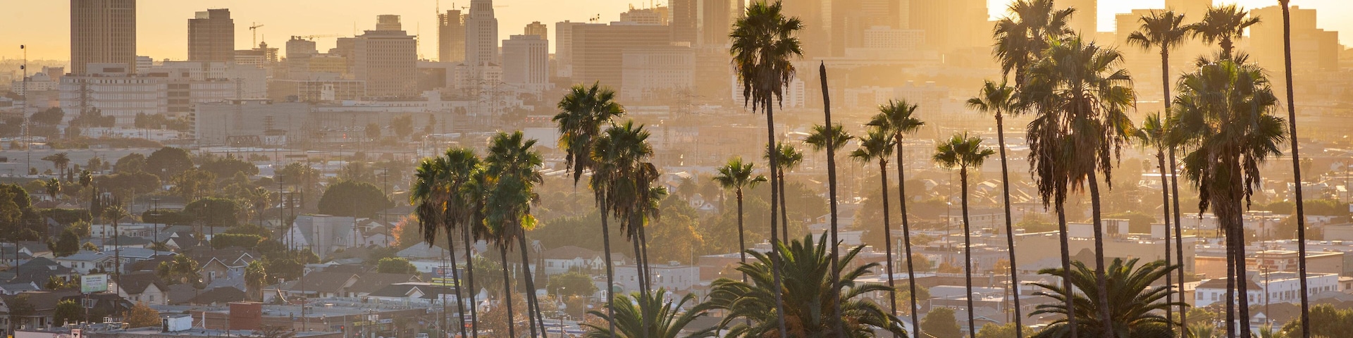 Los Angeles which includes a sunset, a city and landscape views