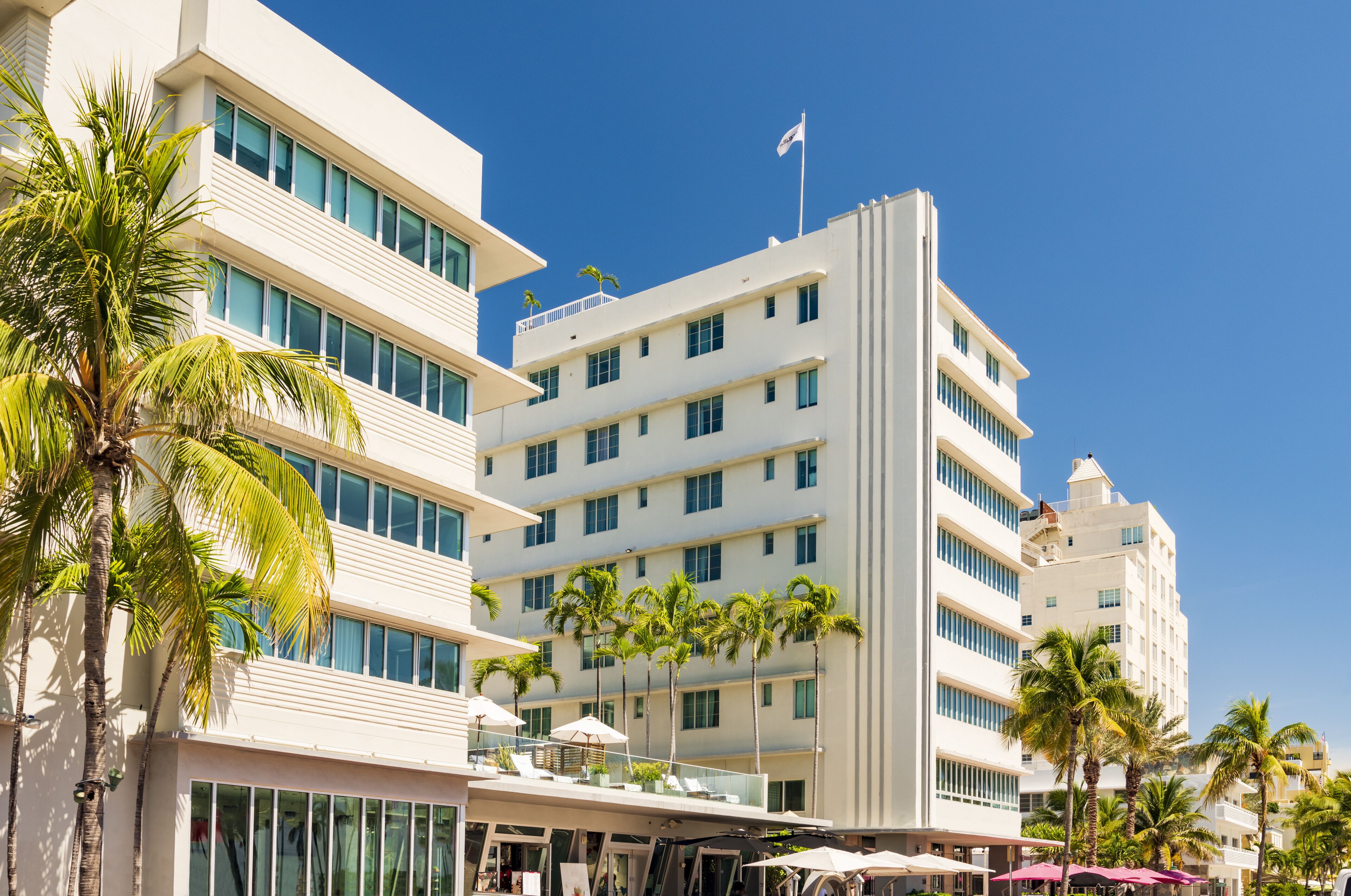 Art Deco district hotels on Ocean Drive, Miami Beach