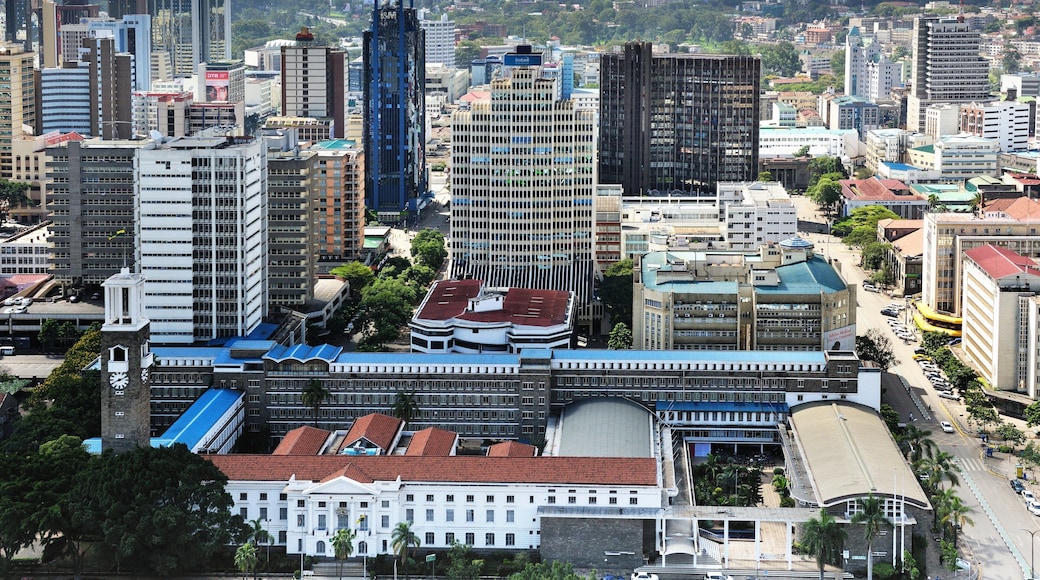 Vibrant cityscape of Nairobi showcasing modern architecture and historical buildings in Kenya