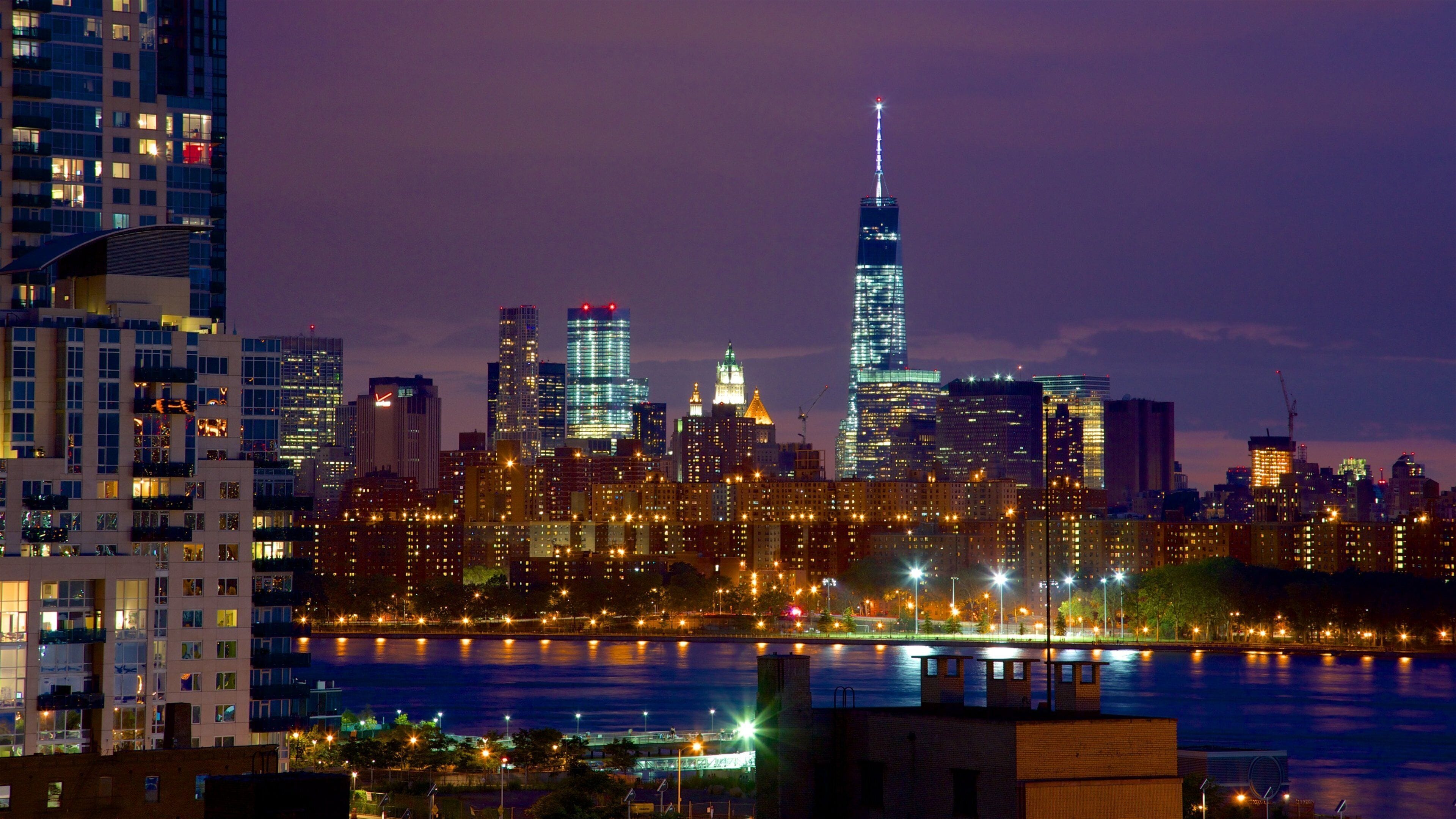 New York featuring a river or creek, landscape views and night scenes
