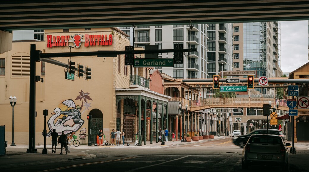 Orlando which includes outdoor art and a city