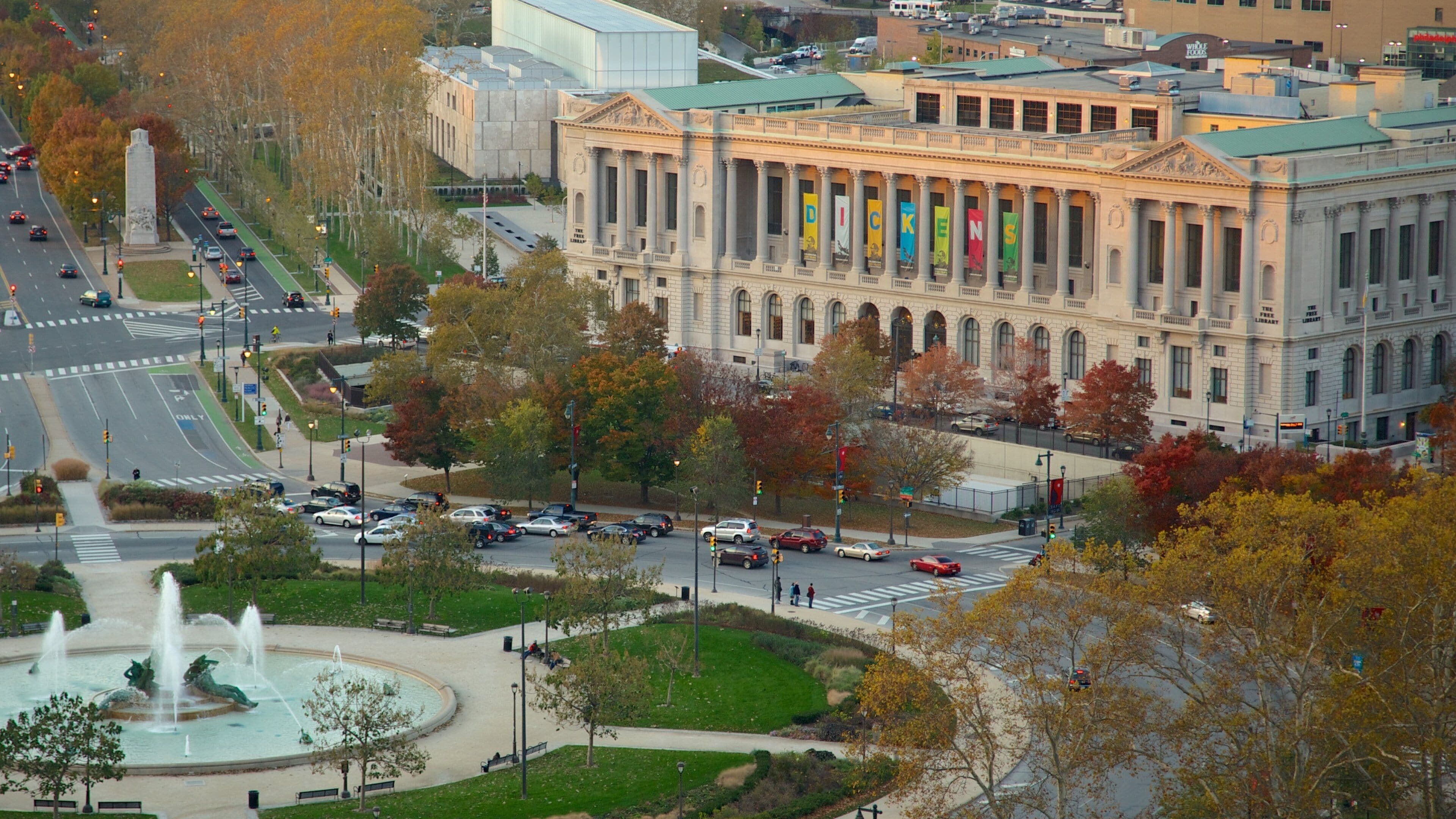 Philadelphia featuring a fountain, a square or plaza and a city