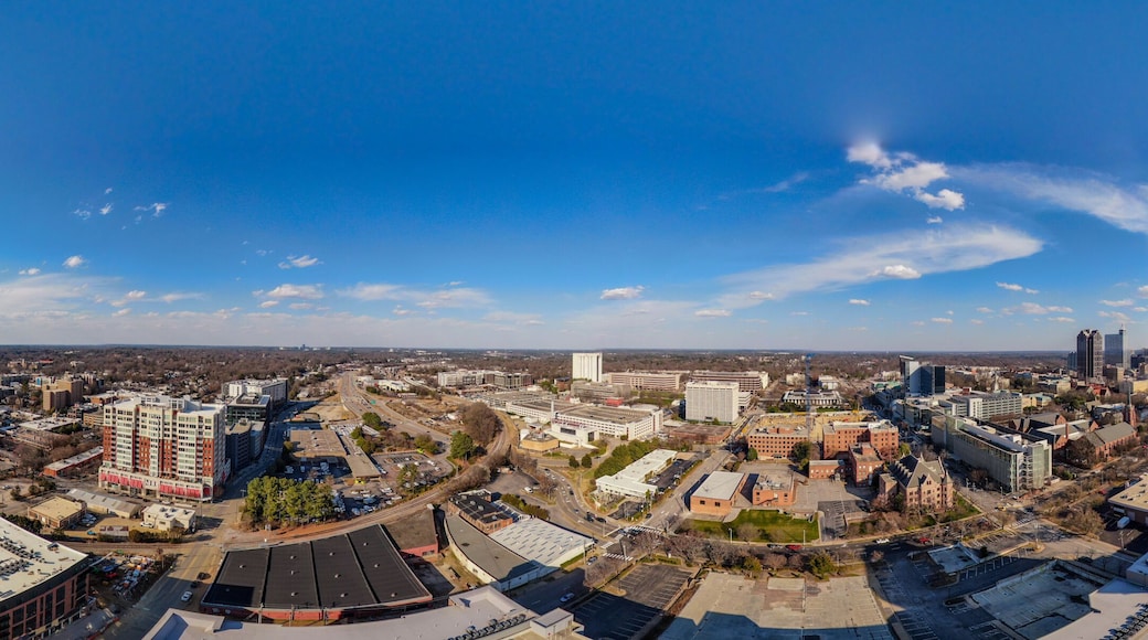 Sunny Afternoon Drone Images of Downtown Raleigh North Carolina: Architecture, Travel, Cityscape
