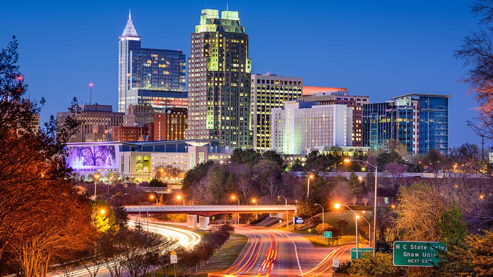 Raleigh, North Carolina, USA downtown city skyline.
